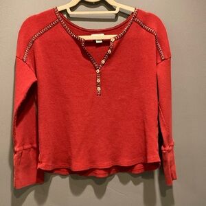 Sundance waffle long sleeve top, sz. petite L